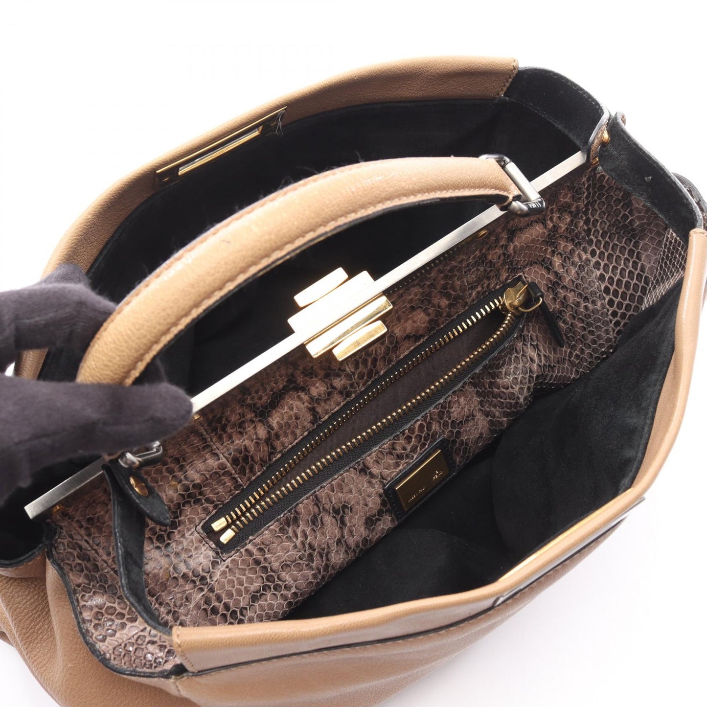 Fendi Peekaboo Handbag Leather Large Travel Bag
