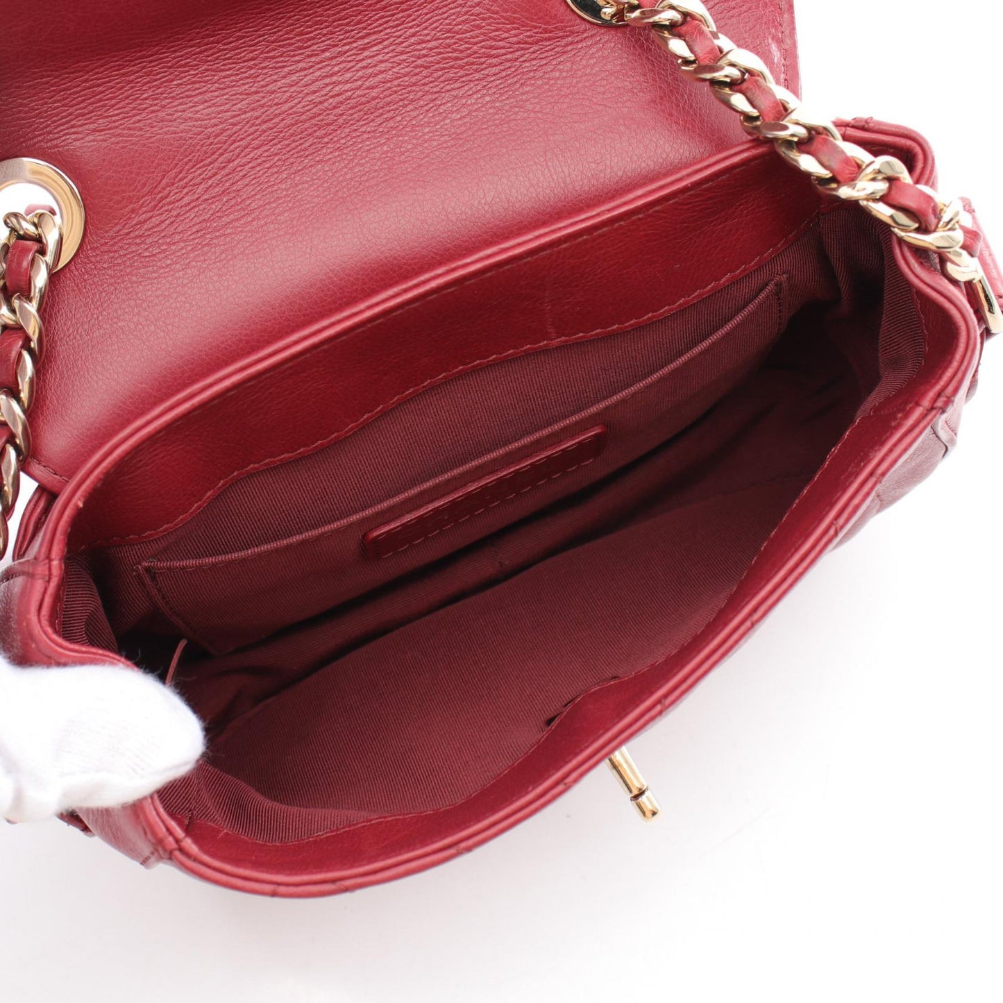 Chanel V Stitch Chevron Leather Shoulder Bag