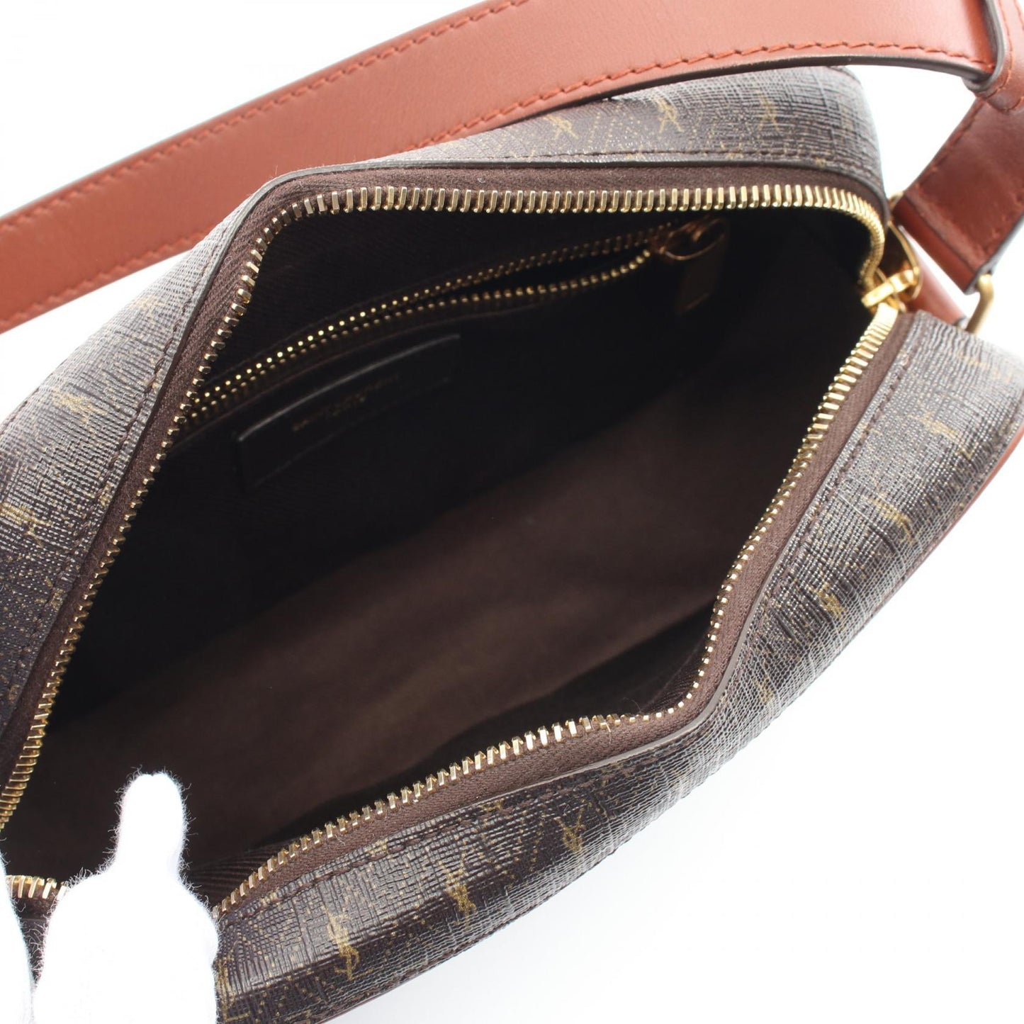 YSL Saint Laurent Coated Shoulder Bag Canvas Monogram