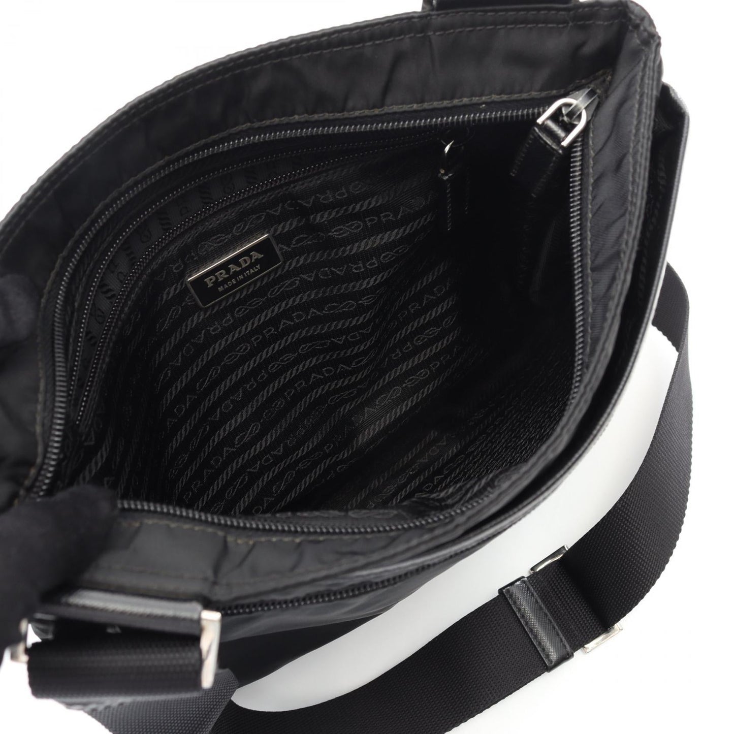Prada Viaggio Shoulder Bag Leather Nylon Saffiano