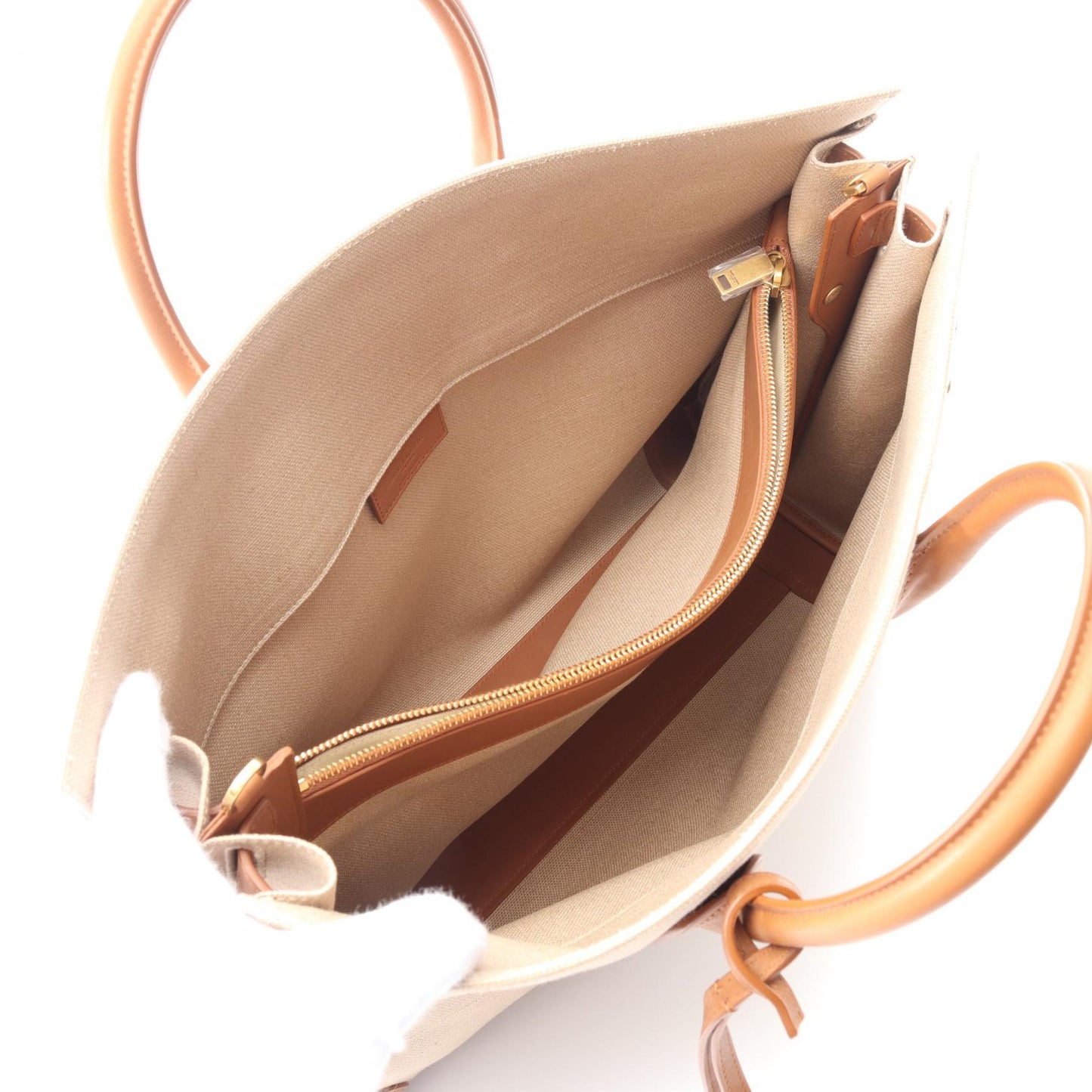 YSL Saint Laurent Sac De Jour Tote Bag Leather Canvas