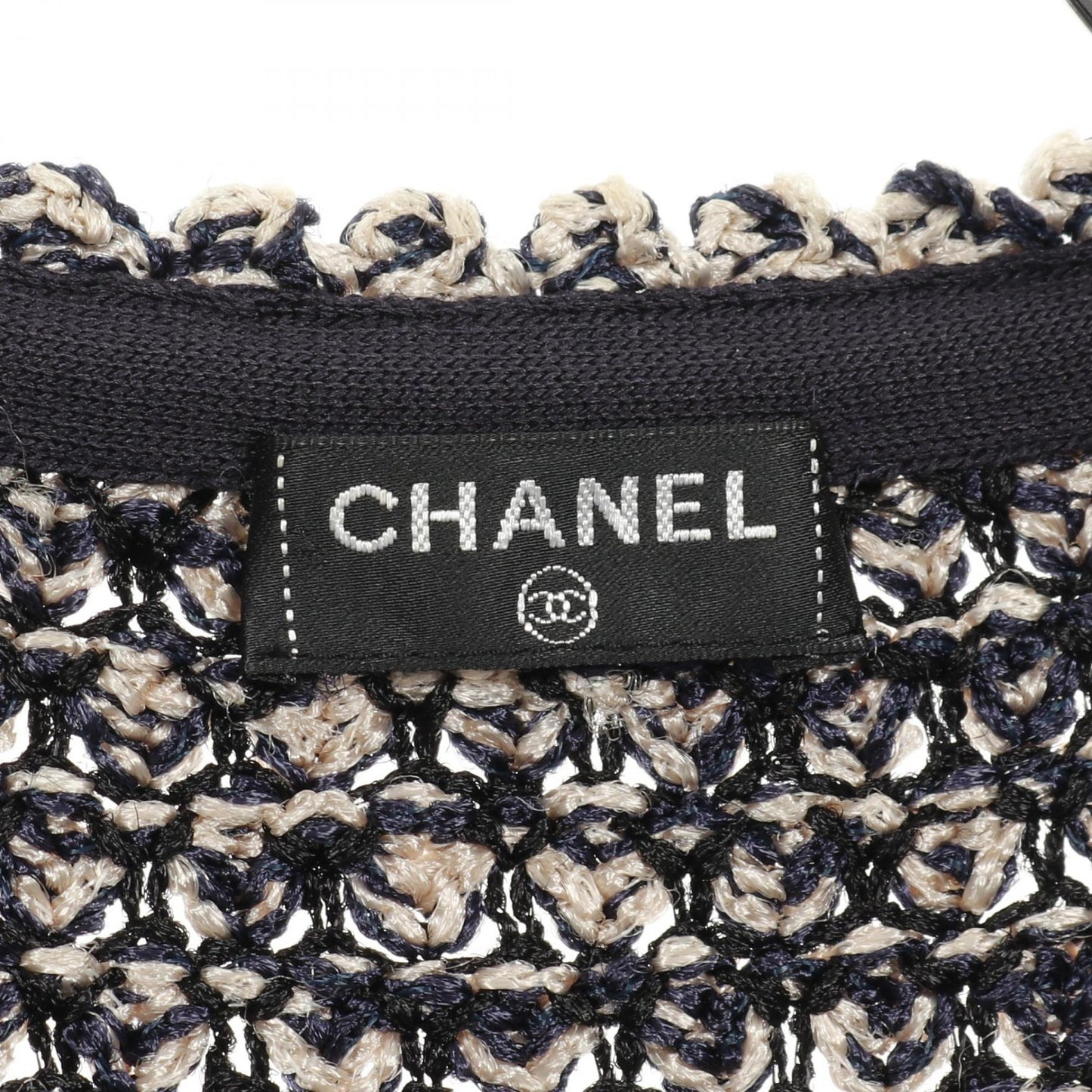 Chanel Coco Mark Chain Knit Cardigan Rayon Nylon Top