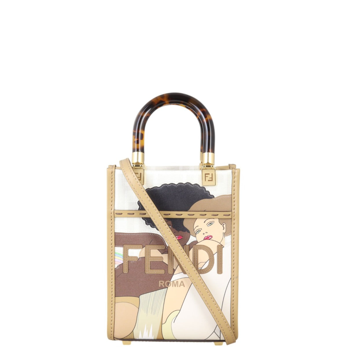 Fendi Crossbody Bag Sunshine Shopper Mini Shoulder Bag