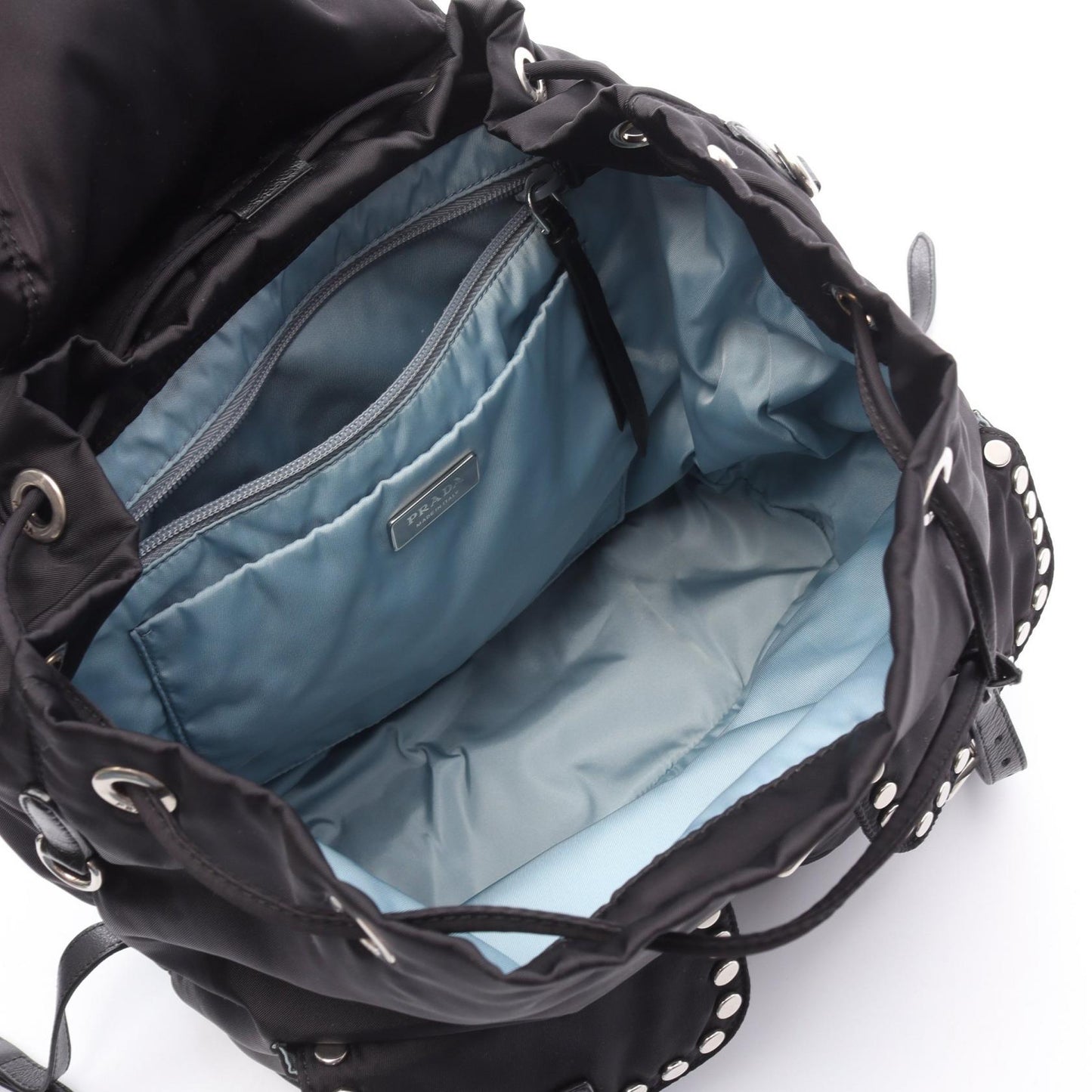 Prada Vela Backpack Leather Nylon
