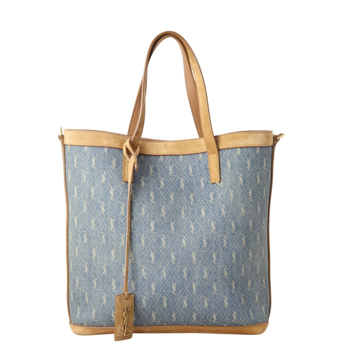 YSL Saint Laurent Toy Shopping Tote Suede Denim Tote Bag