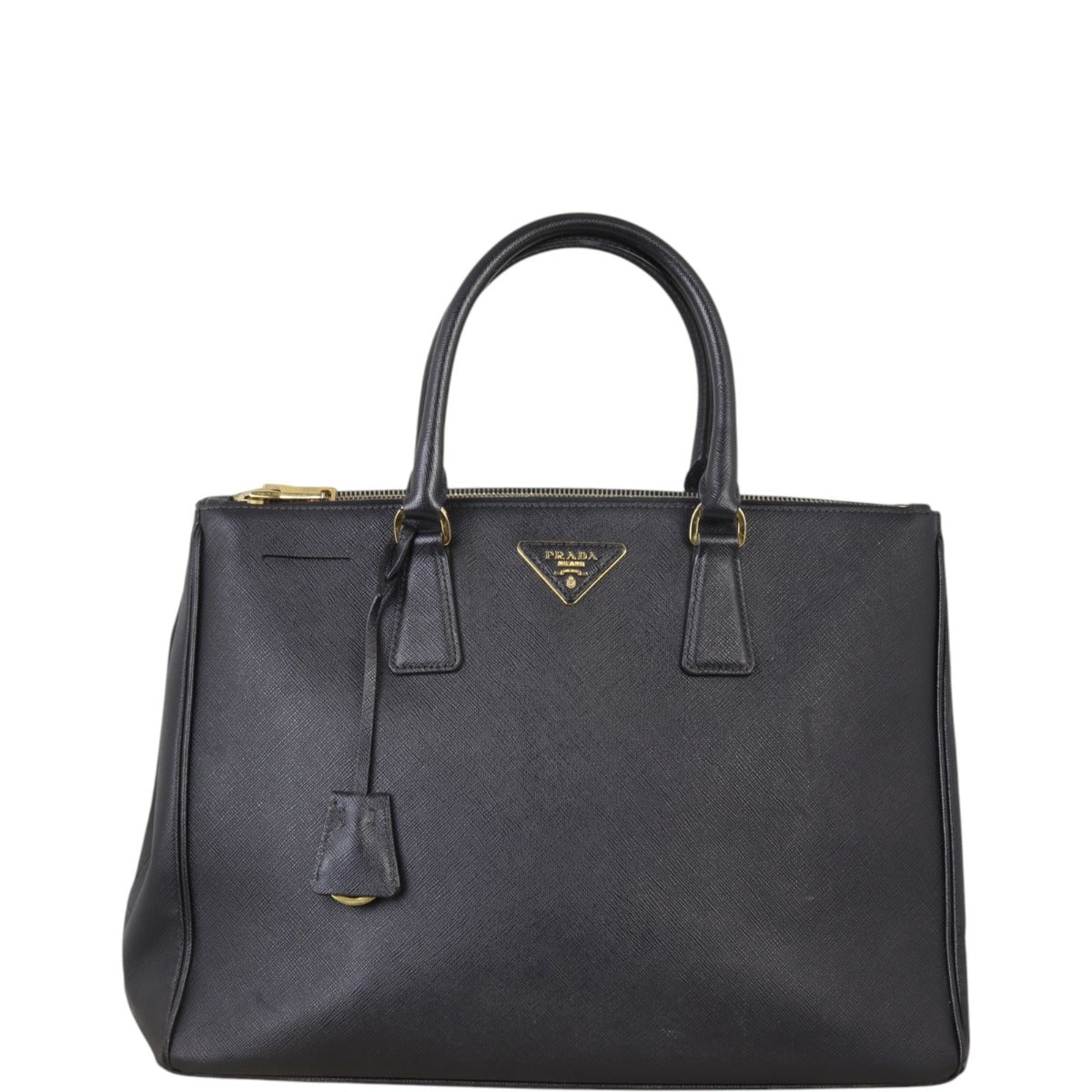 Prada Tote Bag Lux Galleria Double Tote 2 Saffiano Black Large