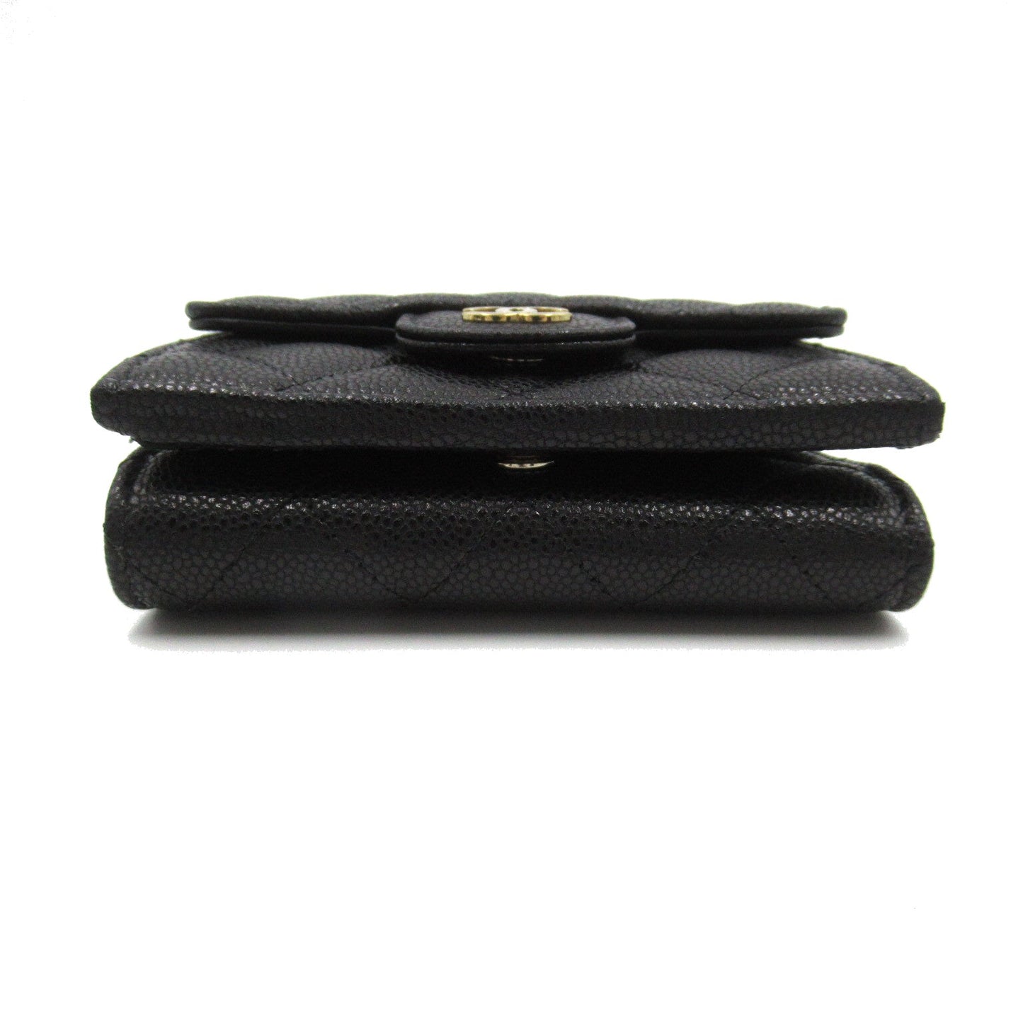 CHANEL Small Flap Wallet Three Fold Wallet Wallet Cabia S Black AP0230