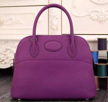 Hermes Luxury Bolide Cm Togo Purple Bag Leather Travel Bag