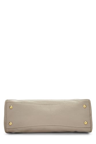 Prada Daino Convertible Tote Grey Vitello Beige Gray Tote Bag
