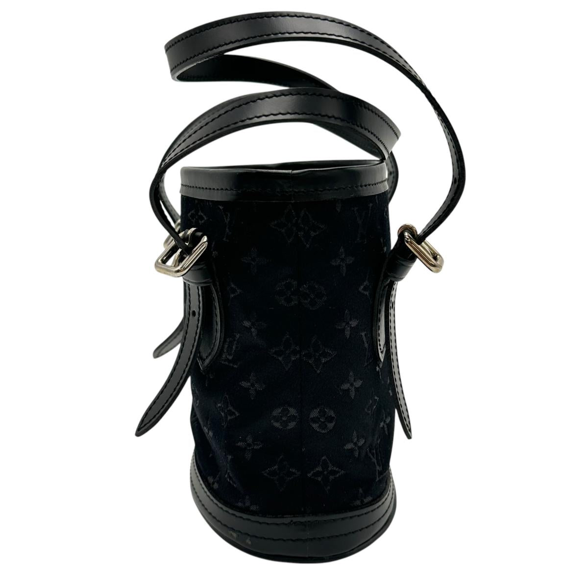 Louis Vuitton M92144 Noir Little Noir Monogram Satin Bucket Bag
