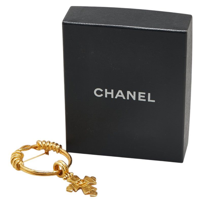 Chanel Gold Plated Coco Mark Cross Brooch 94P