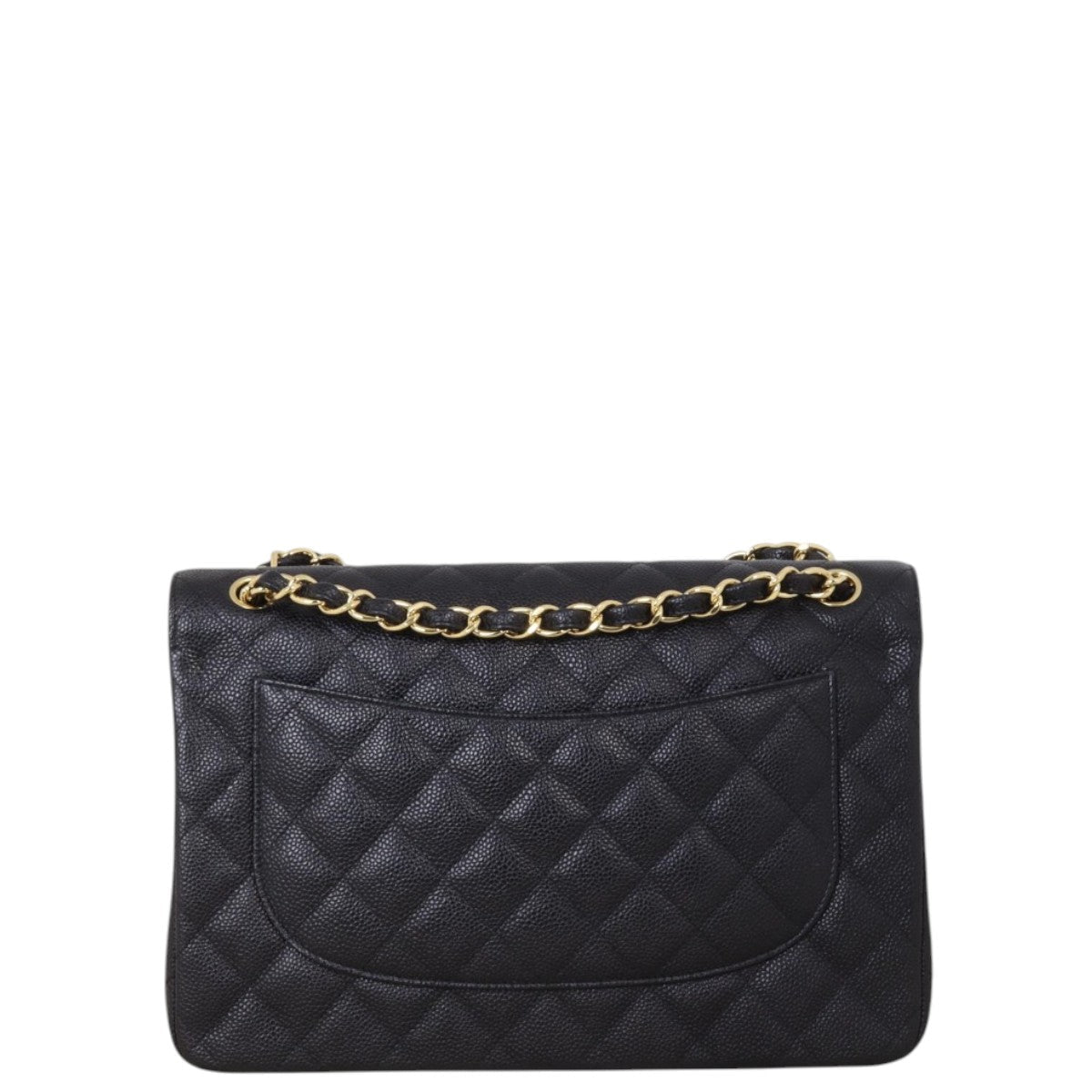 Chanel Classic Double Jumbo Caviar Handbag Quilted Black Crossbody Bag