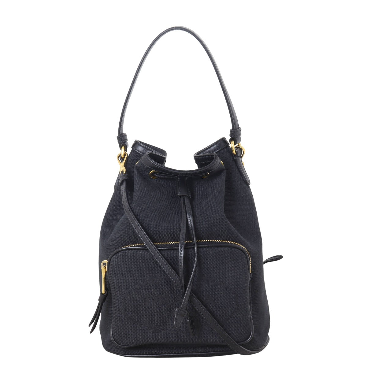 Prada Shoulder Bag Duet Tessuto Bag Nylon Black Bucket