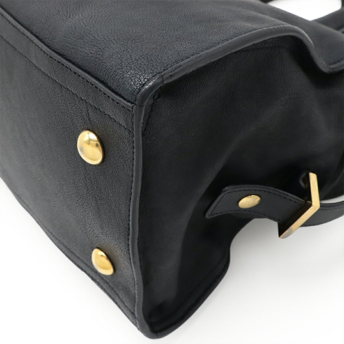 YSL Saint Laurent Yves Line 2Way Handbag Leather Travel Bag