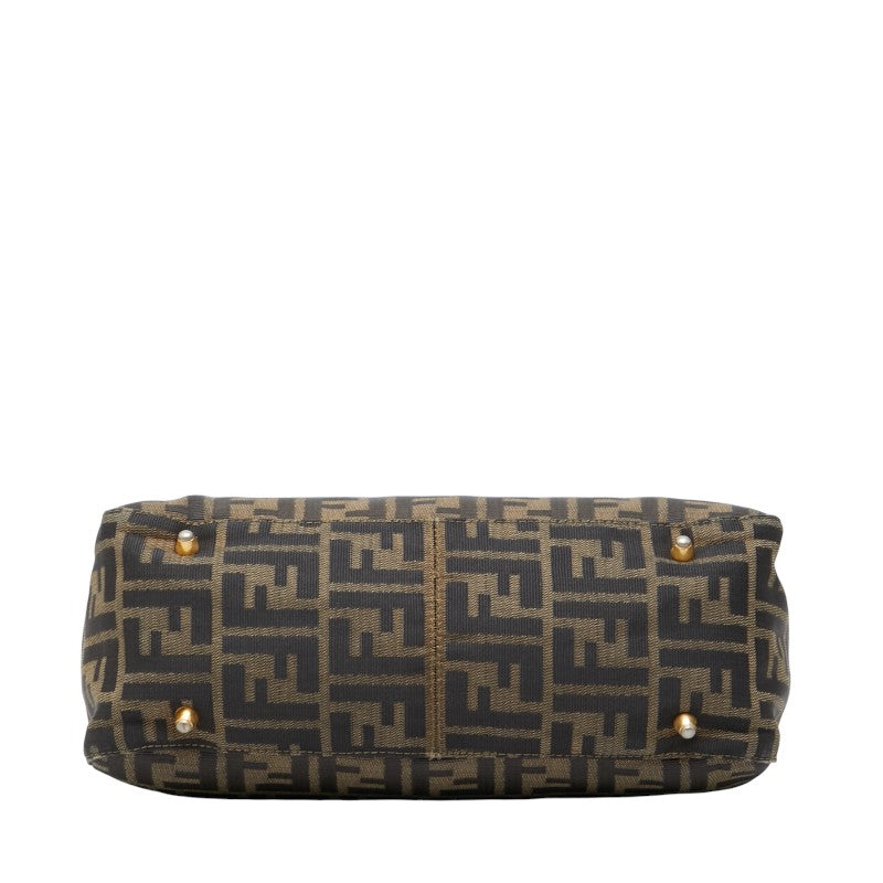 Fendi Zucca Handbag Leather Canvas Travel Bag Leather Handbag 2
