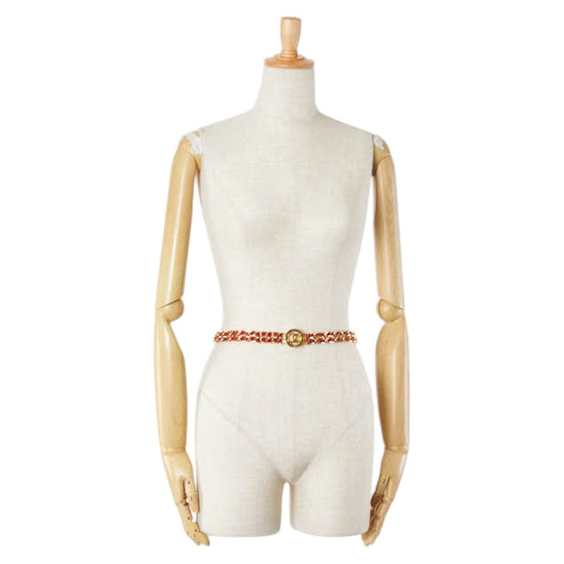 Chanel Gold-Plated Leather Coco Mark Belt