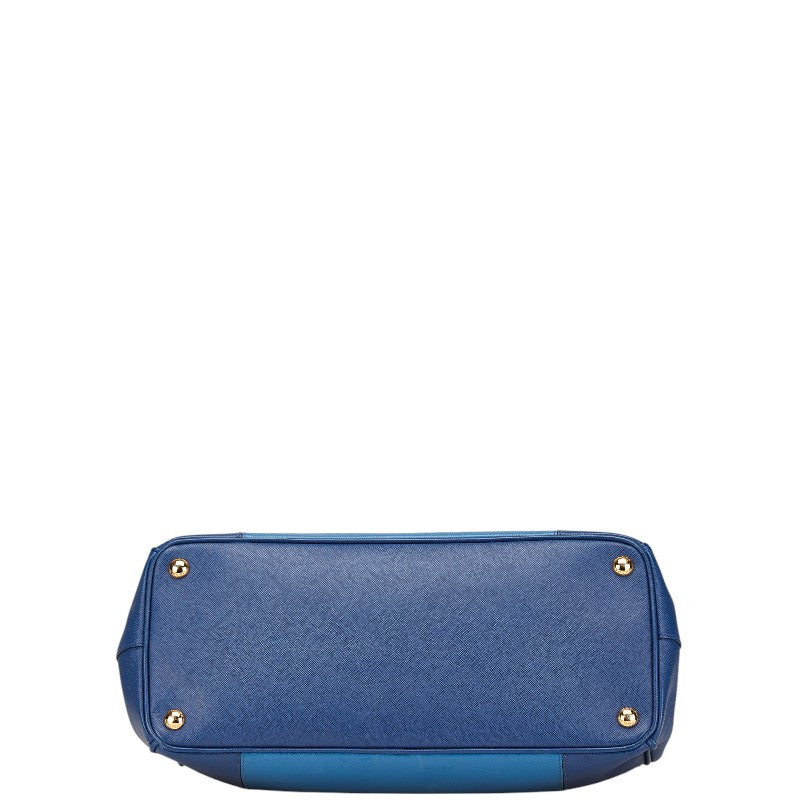 Prada Prada Saffiano Triangle Logo Handbag Blue Travel Bag