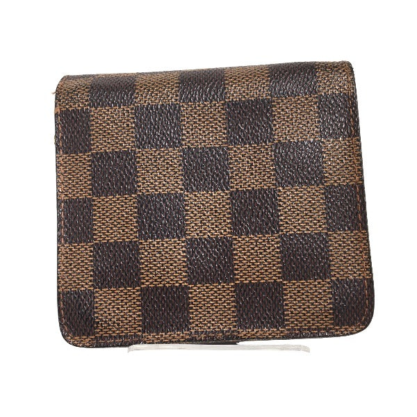 Louis Vuitton Bifold N61668 Damier pocket zipper Canvas Brown Wallet Case 0