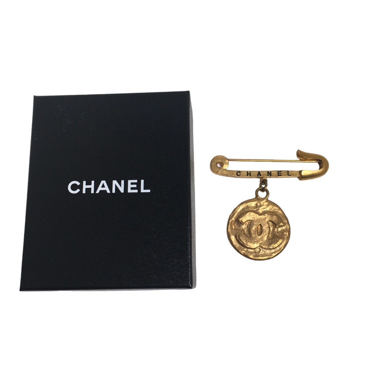 Chanel Brooch Plated COCO Mark antique Plated Gold Handbag