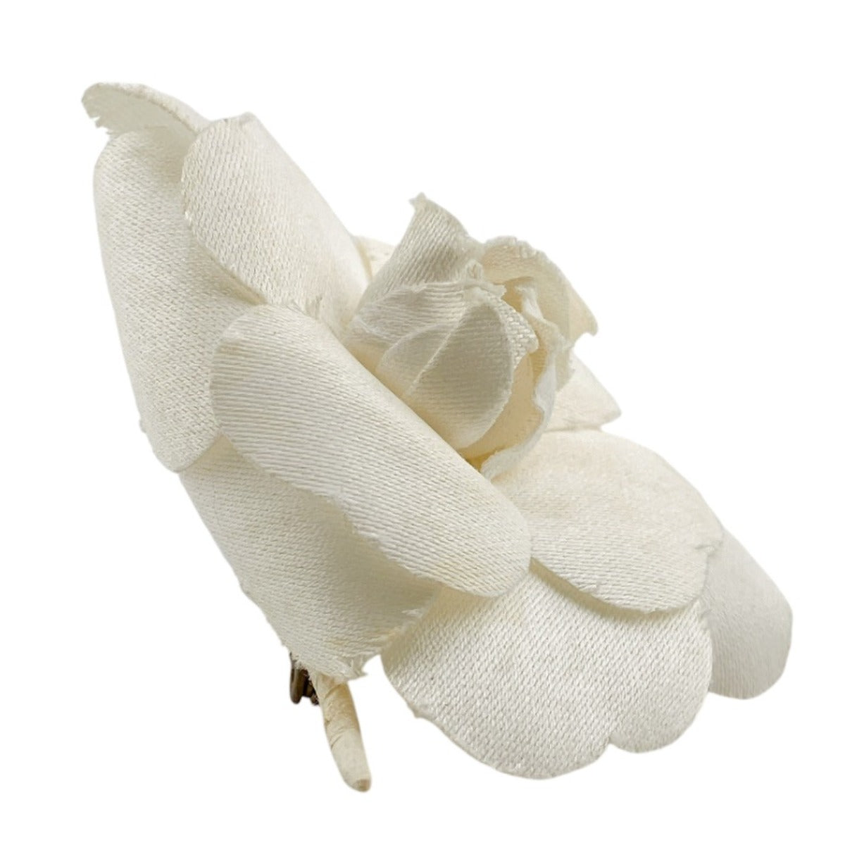 Chanel Brooch cotton corsage Camelia White Handbag