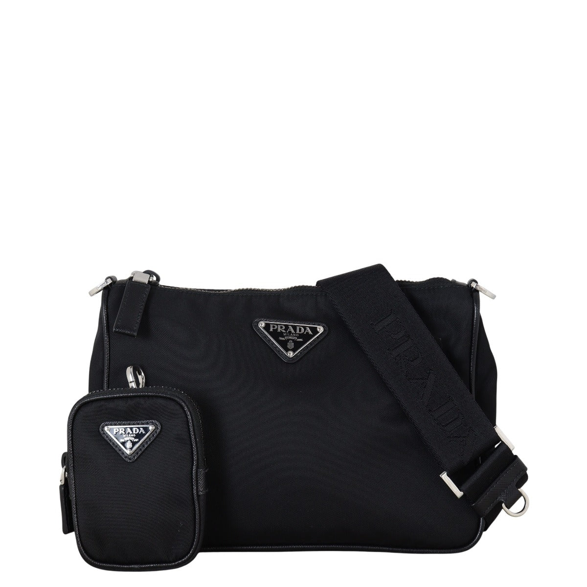 Prada Crossbody Bag Re- Shoulder Bag Nylon Saffiano Black