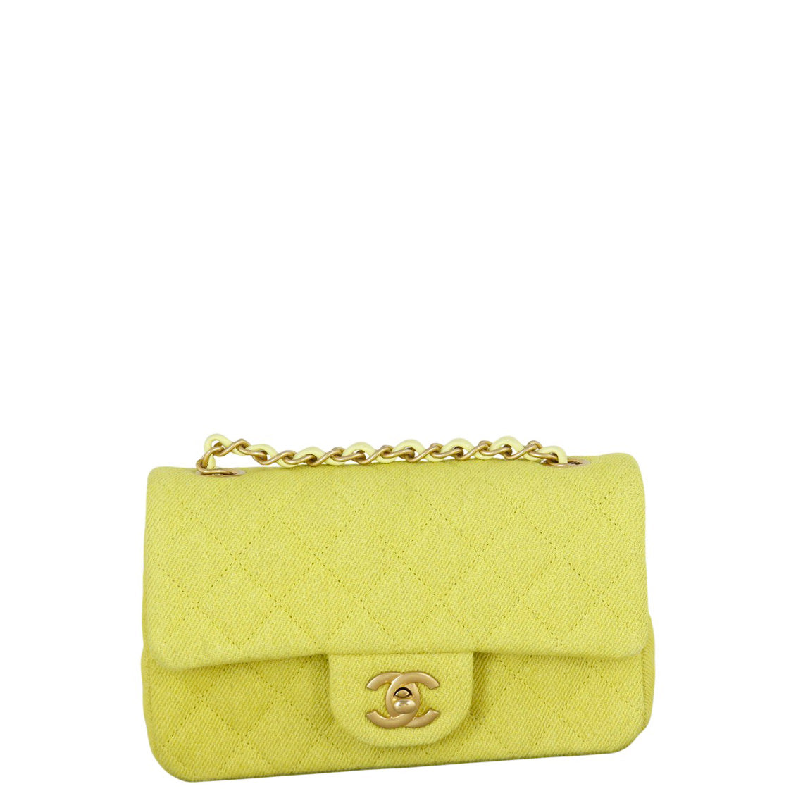 Chanel Classic Flap Mini Rectangular Bag Canvas Quilted Crossbody Bag