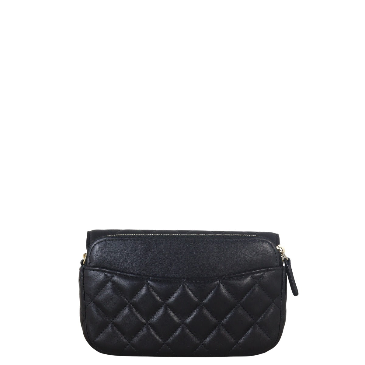 Chanel Classic Flap Phone Holder on Lucky Charms Quilted Black Crossbody Bag