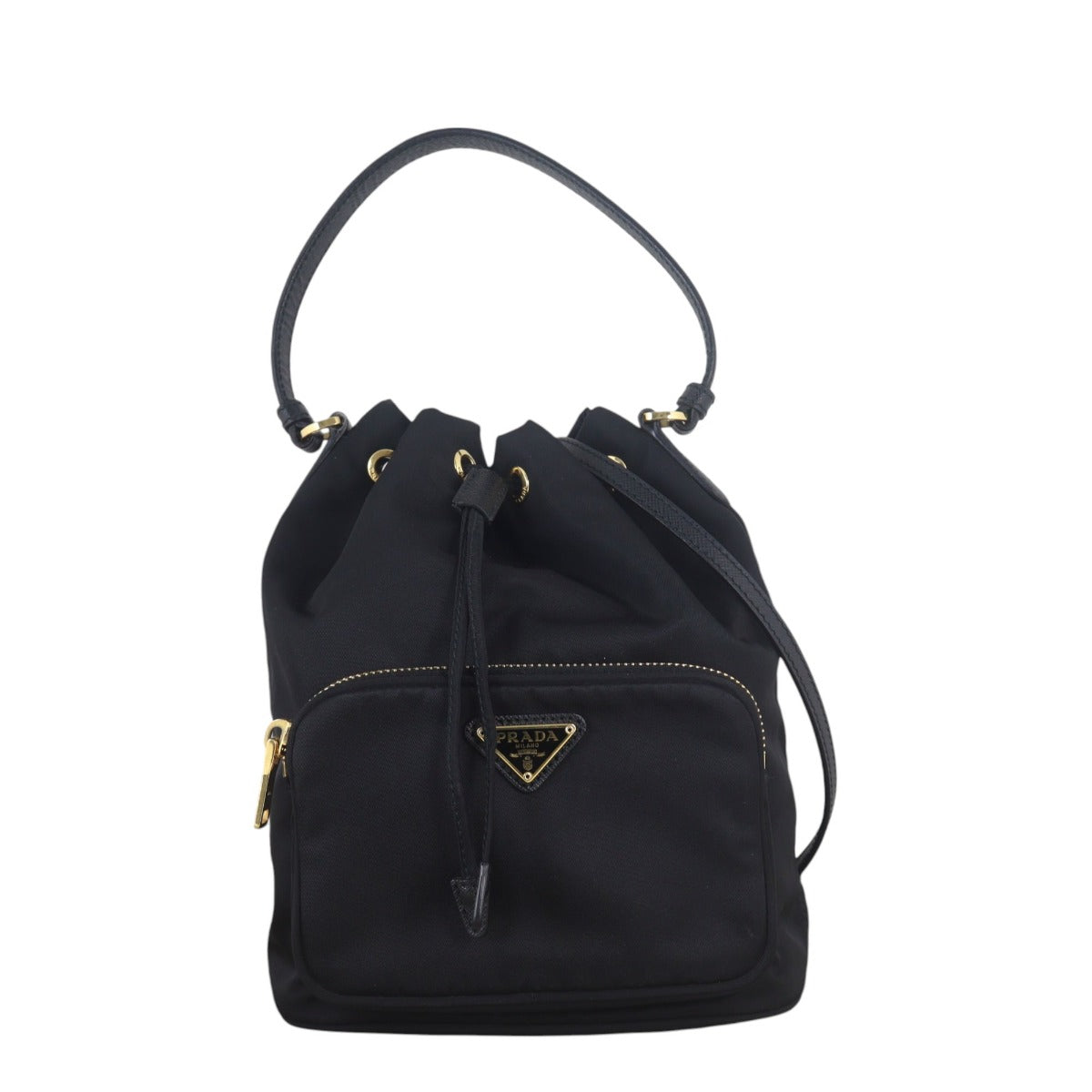 Prada Shoulder Bag Duet Tessuto Bag 2 Nylon Black Bucket