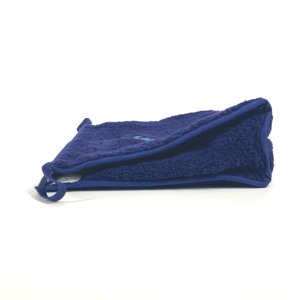 Hermes Pouch Pile Horse Print Pile Beach Pouch Clutch Navy Logo Clutch Bag