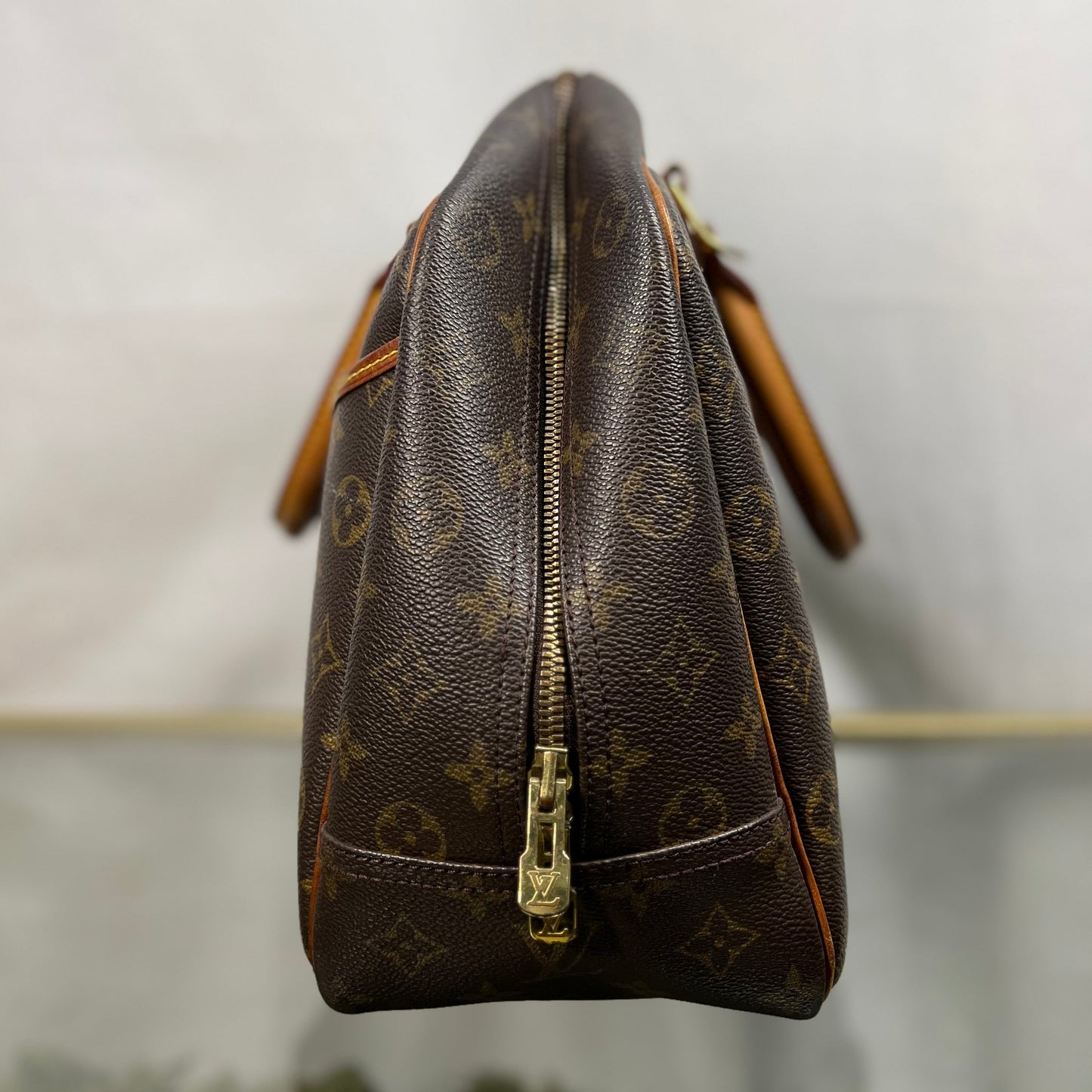 LOUIS VUITTON Deauville Brown Monogram Canvas Satchel Bag