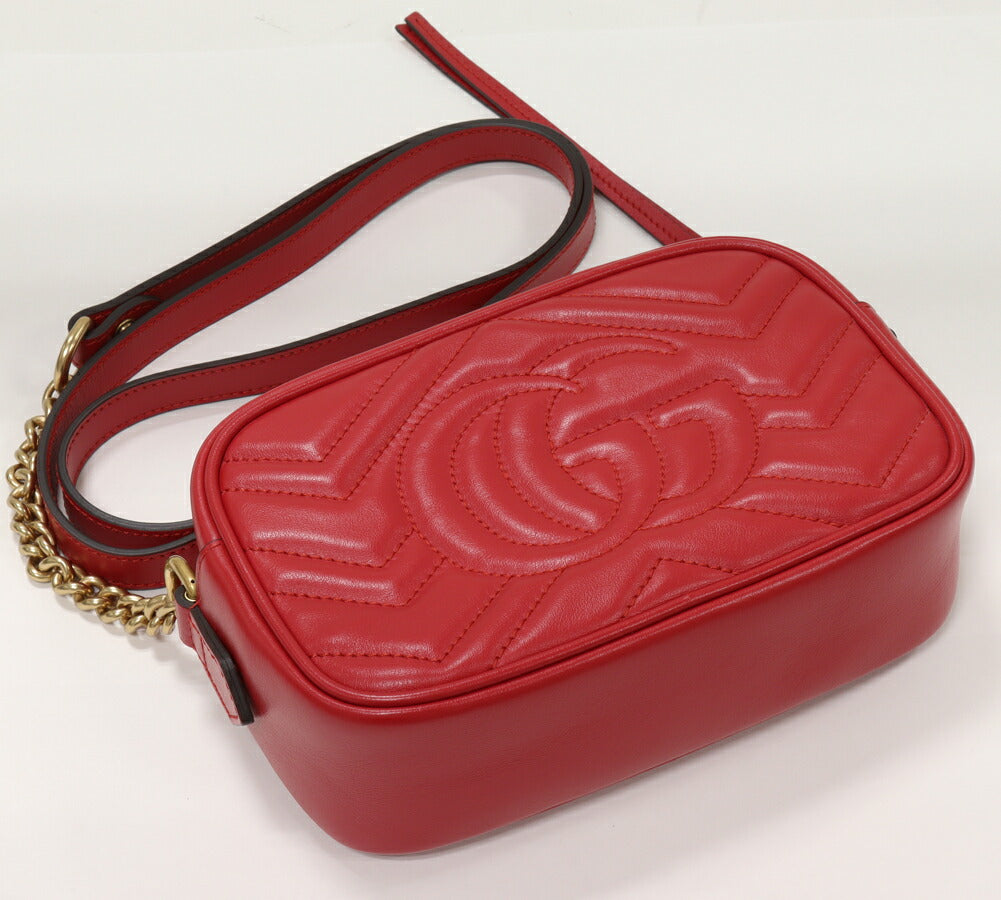Gucci Calf Marmont Shoulder Bag Mini Chain