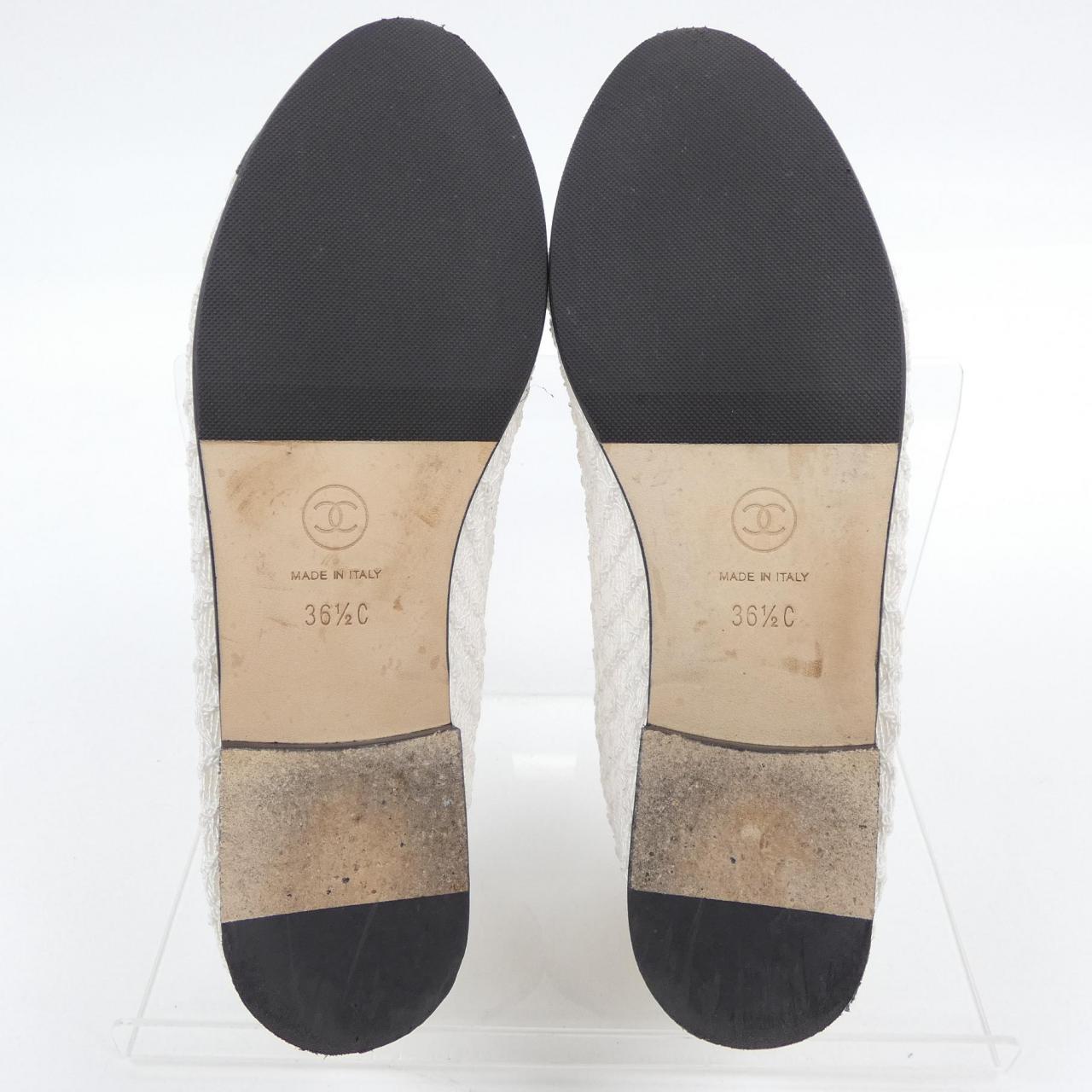 Chanel G02819B20352 Embroidery Grogram Flat Shoes