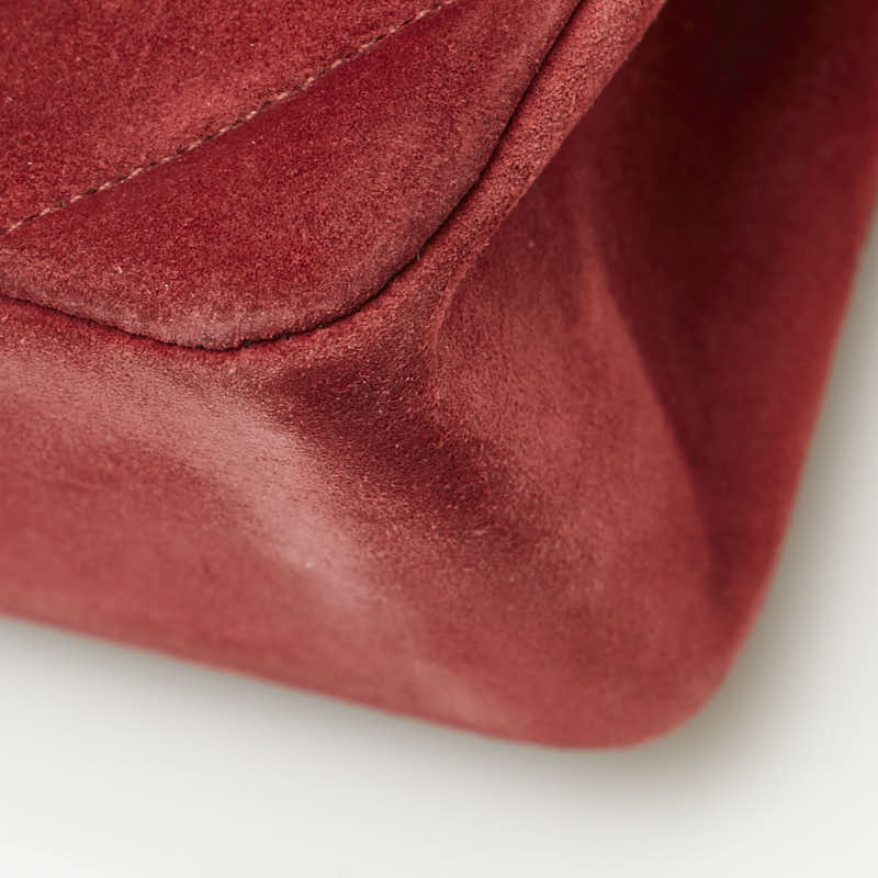 Chanel Double Flap V Stitch Suede Shoulder Bag