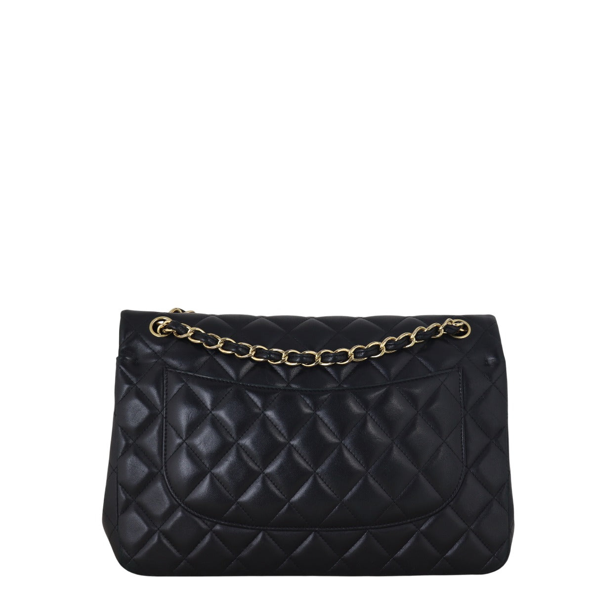 Chanel Classic Double Jumbo Lambskin Handbag Quilted Black Crossbody Bag Jumbo 15082025