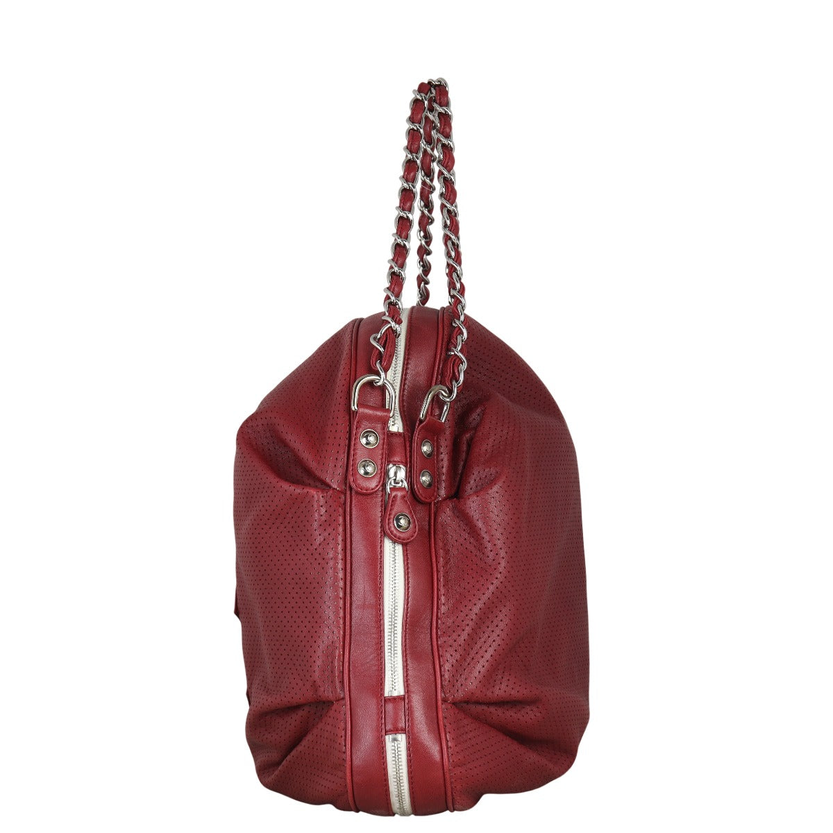 Chanel Baseball Spirit Ligne Bag Perforated Red Shoulder Bag