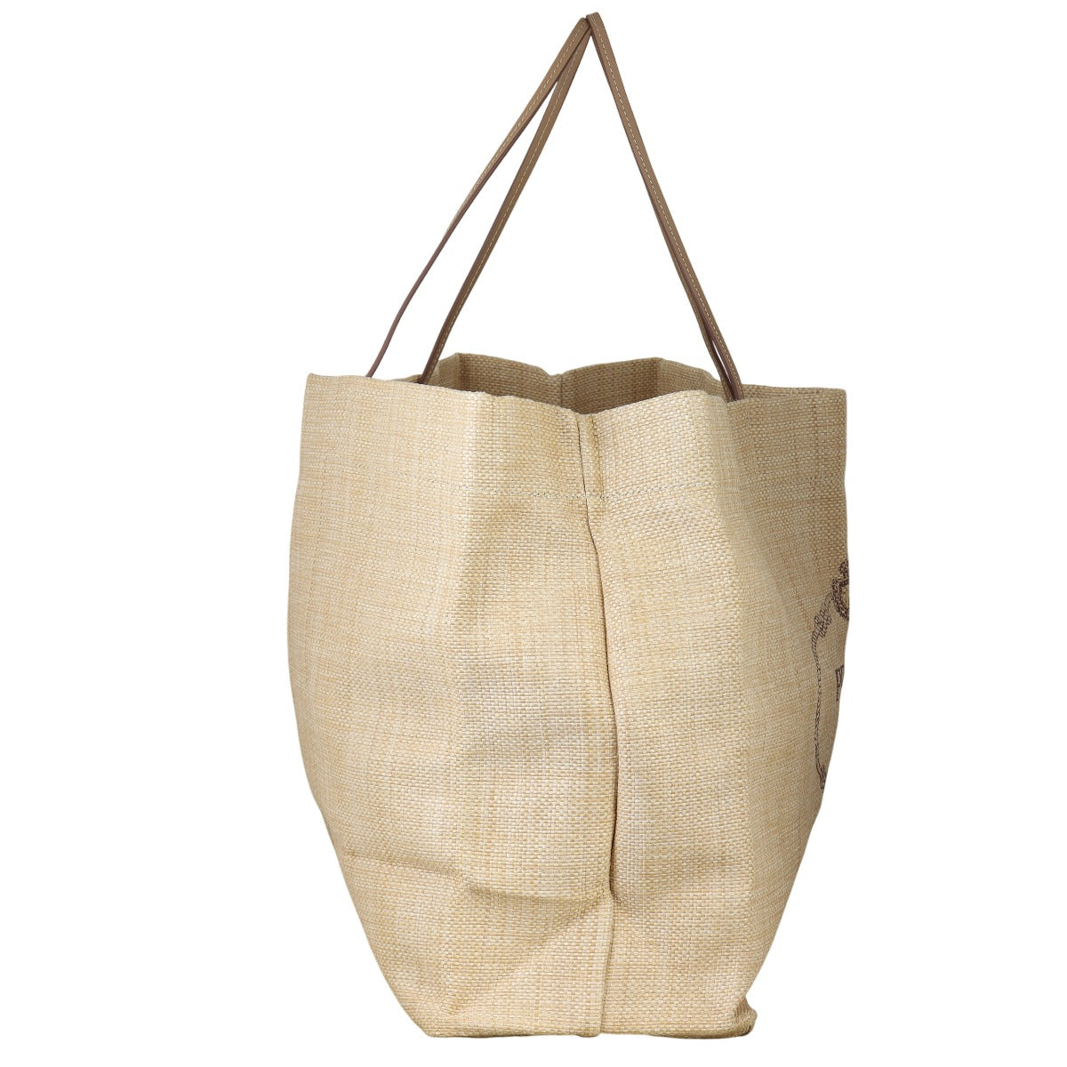 Prada Tote Handbag Raffia Logo Tote Bag