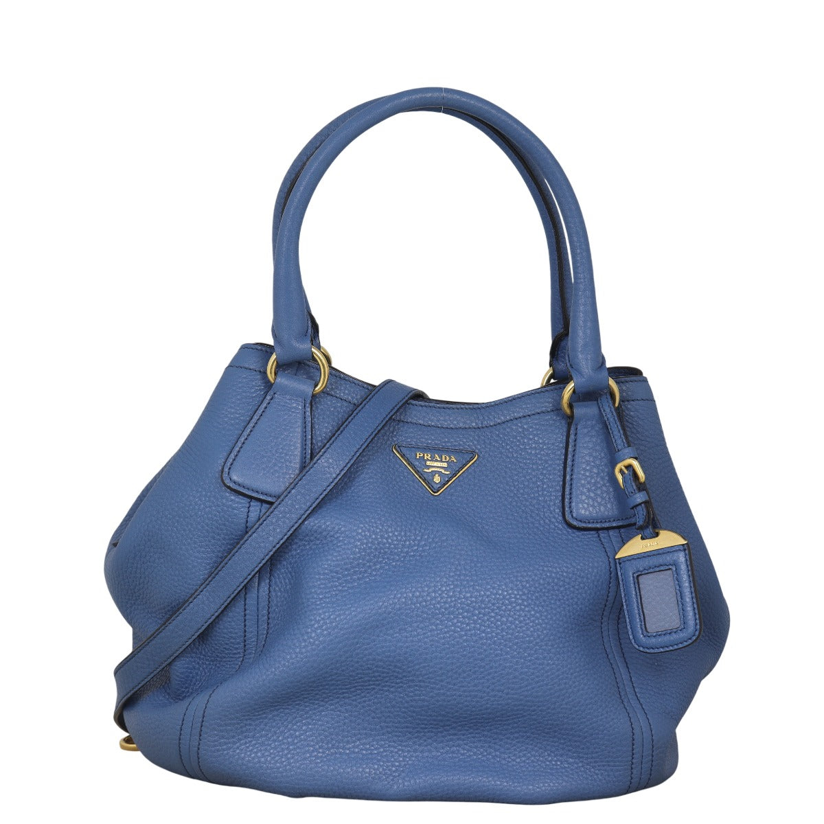Prada Tote Bag Daino Tote 5 Vitello Blue Shoulder Bag