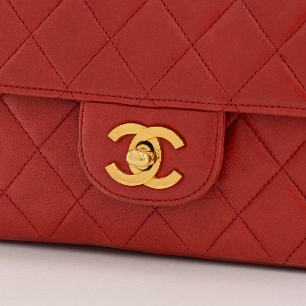 Chanel Double Flap Shoulder Bag Leather Quilted