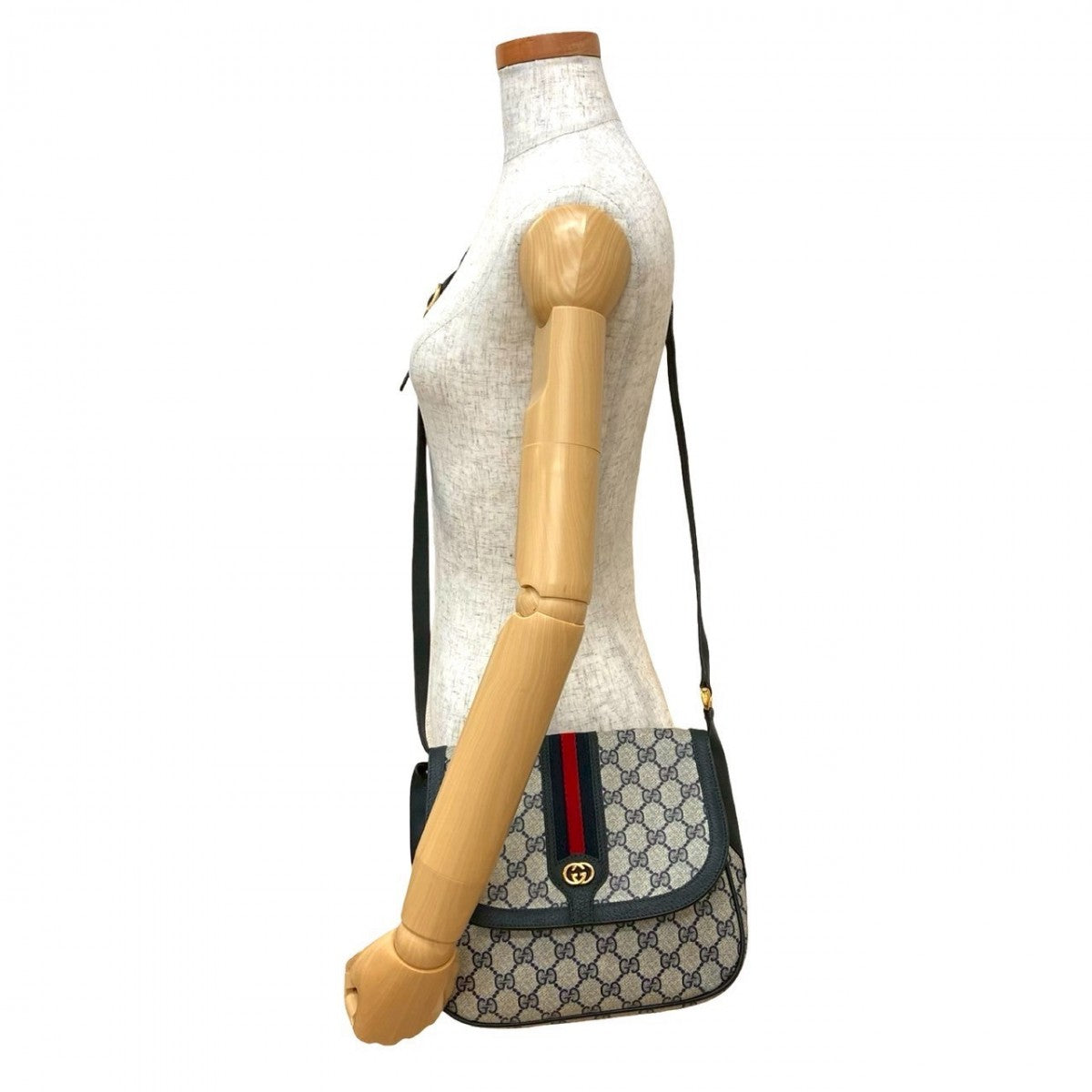 Gucci Sherry line Leather Navy Shoulder Bag 250615Jpa15 8
