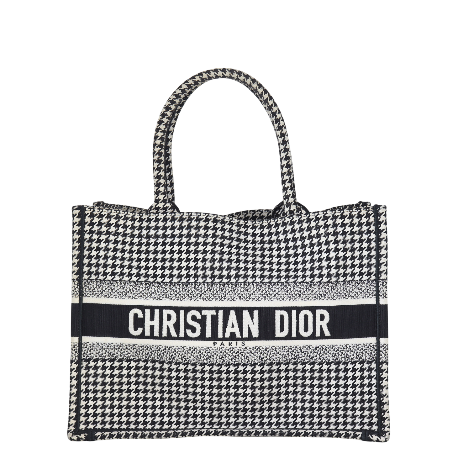 Dior Tote Bag Book Tote Houndstooth 2 Canvas Medium
