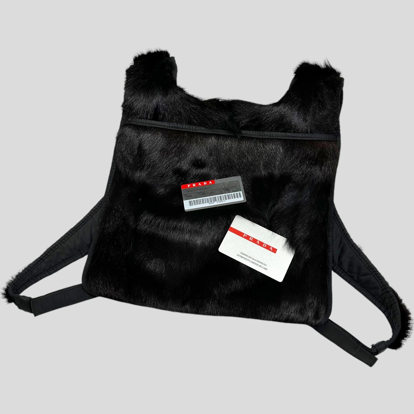 Prada Backpack Sport Goat Fur Reversible Chest Rig