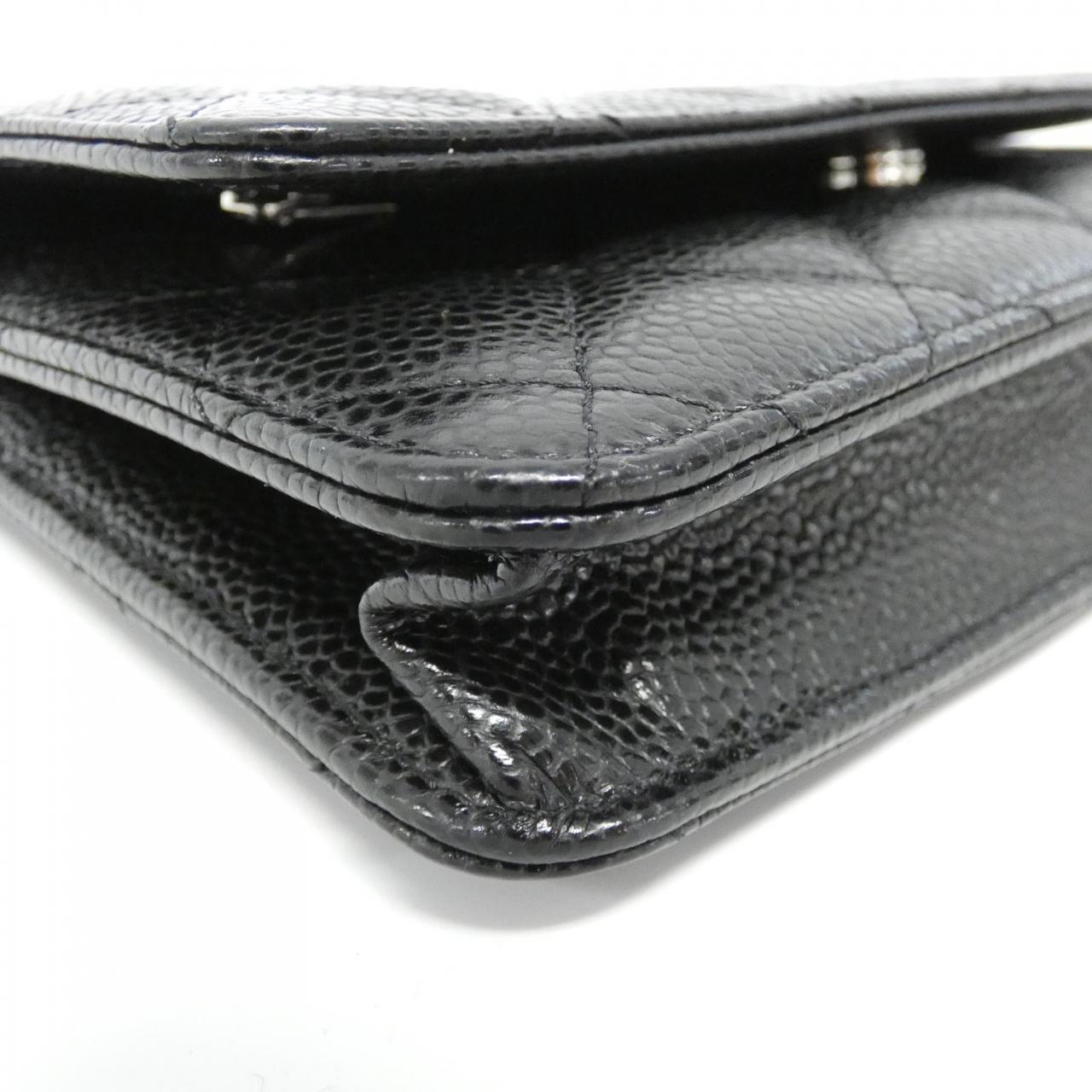 Chanel Timeless Classic Caviar Skin Chain Wallet