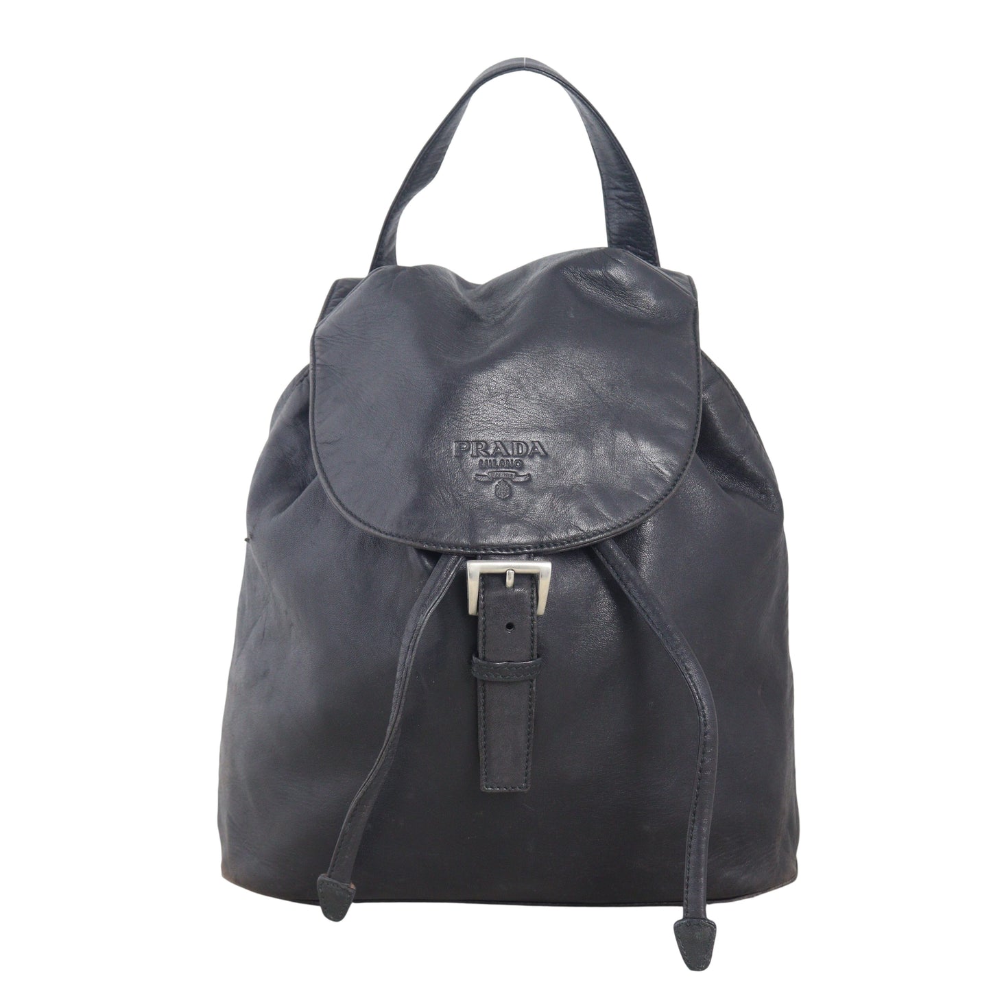 Prada Backpack Drawstring 2 Leather Black