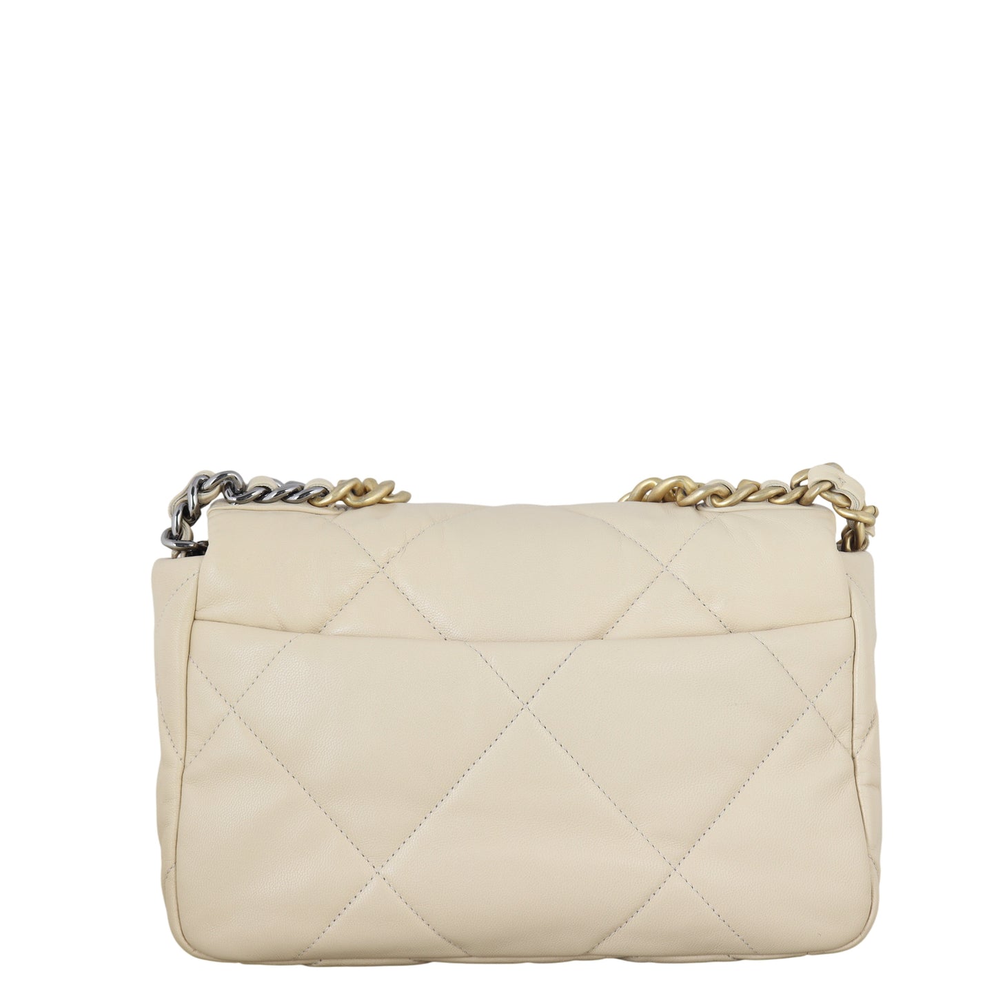 Chanel 19 Flap Bag Quilted White Shoulder Bag Medium 30122025