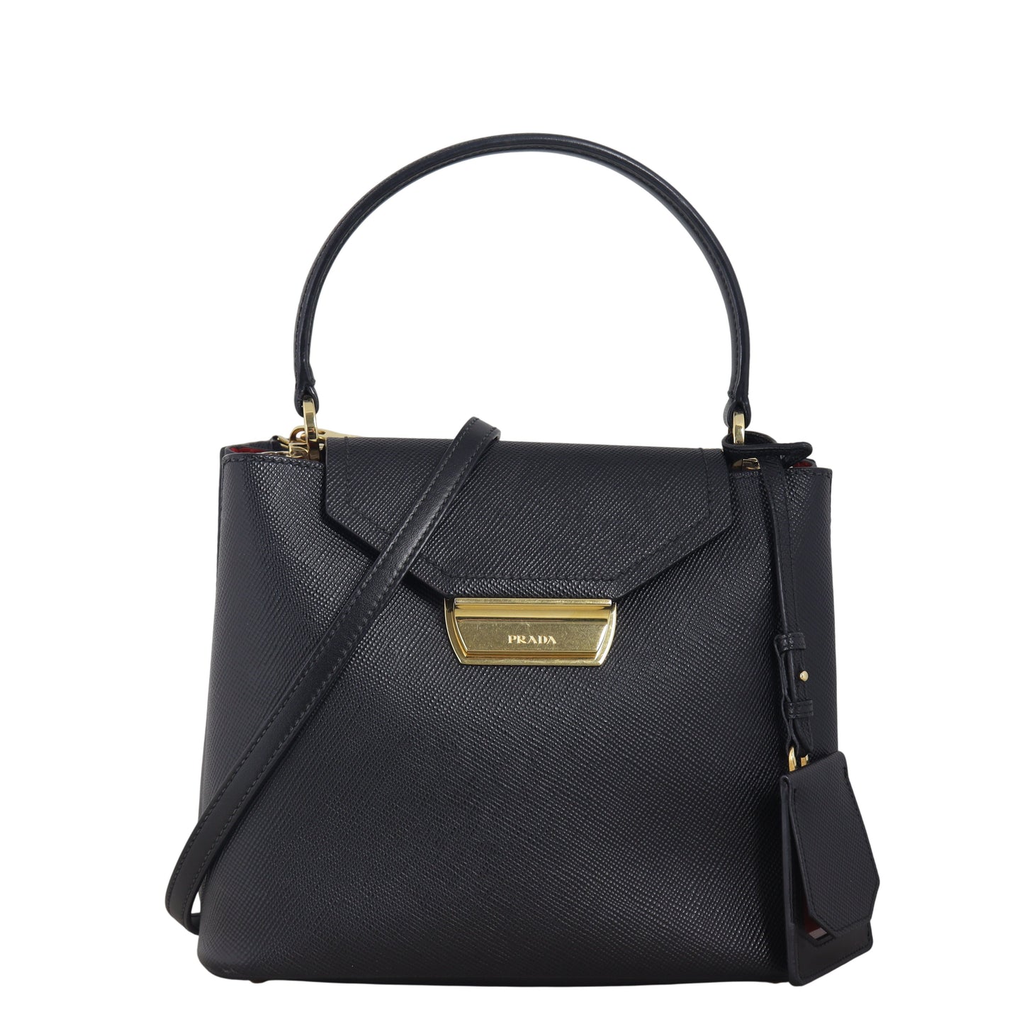 Prada Crossbody Bag Cuir Ingrid Bag Saffiano Black Top Handle Shoulder Bag