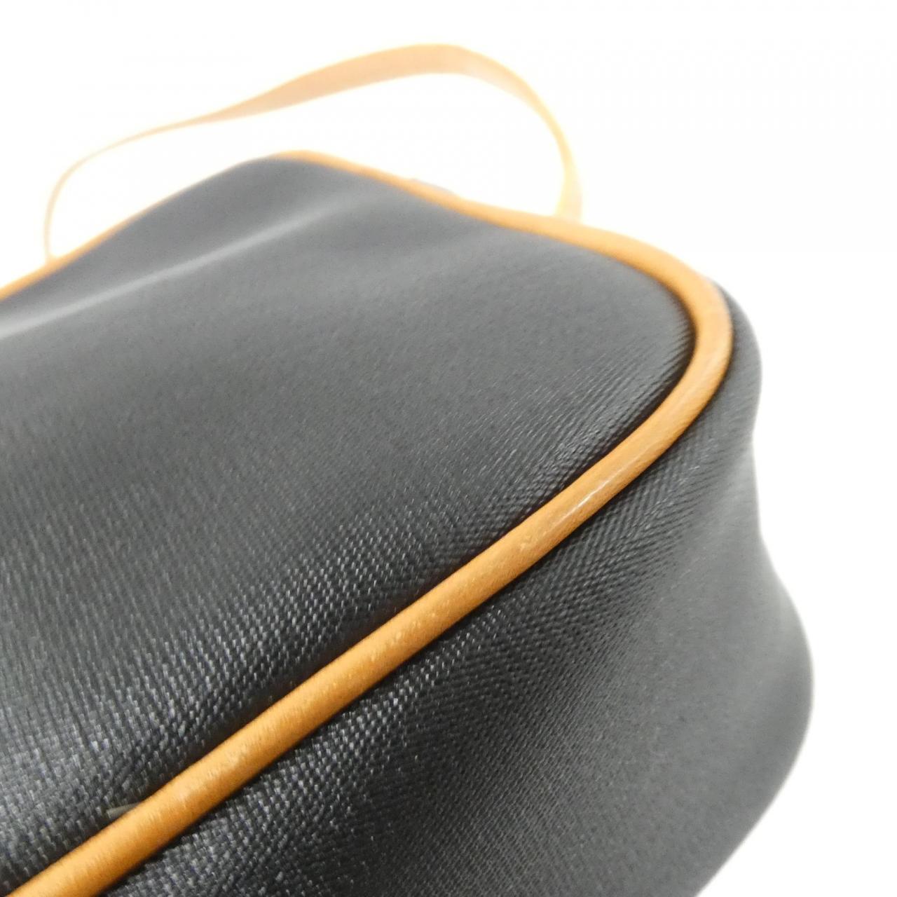 Dior Christian Coated Shoulder Bag Leather Canvas