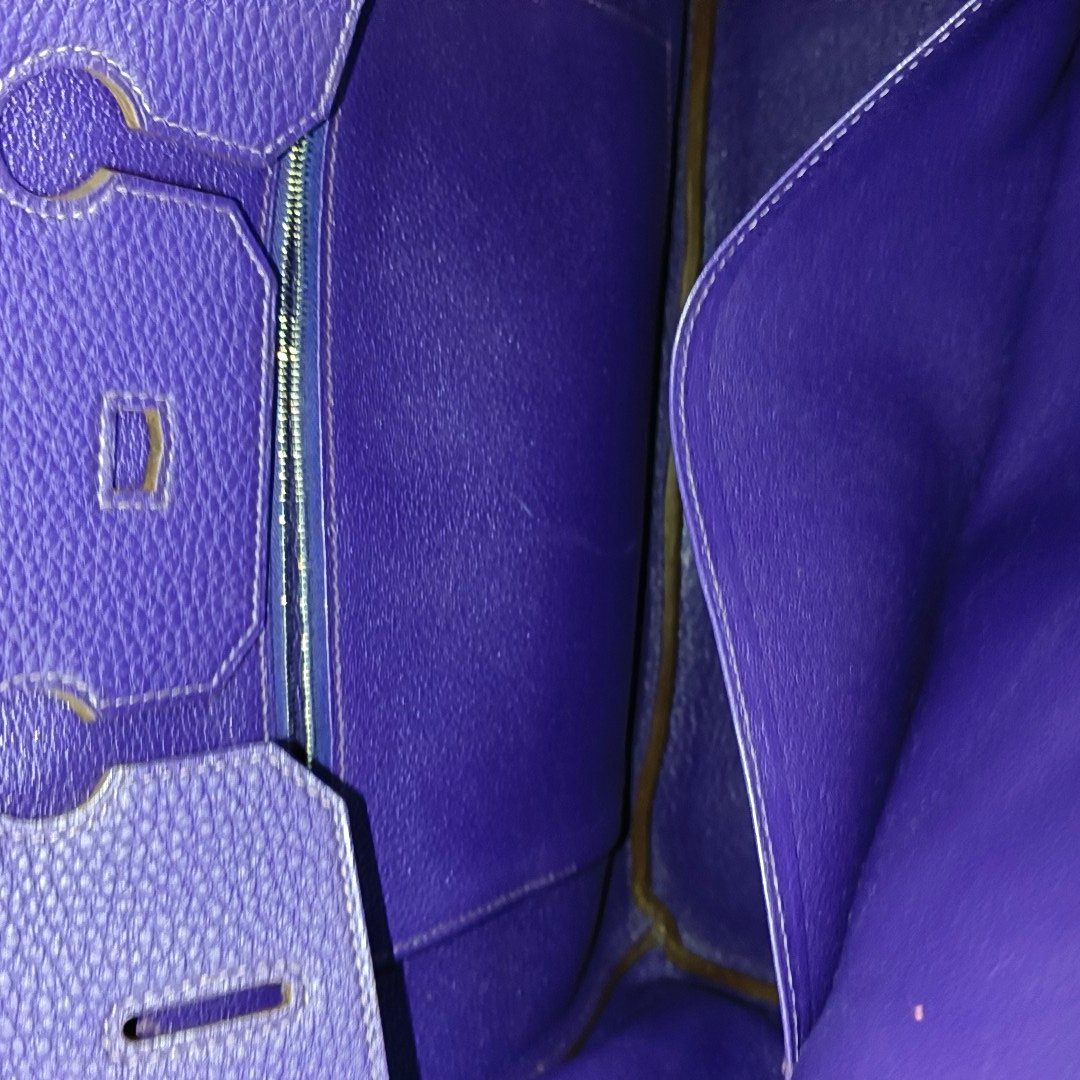 Hermes Birkin Togo Iris Violet Purple Palladium Hardware Travel Bag
