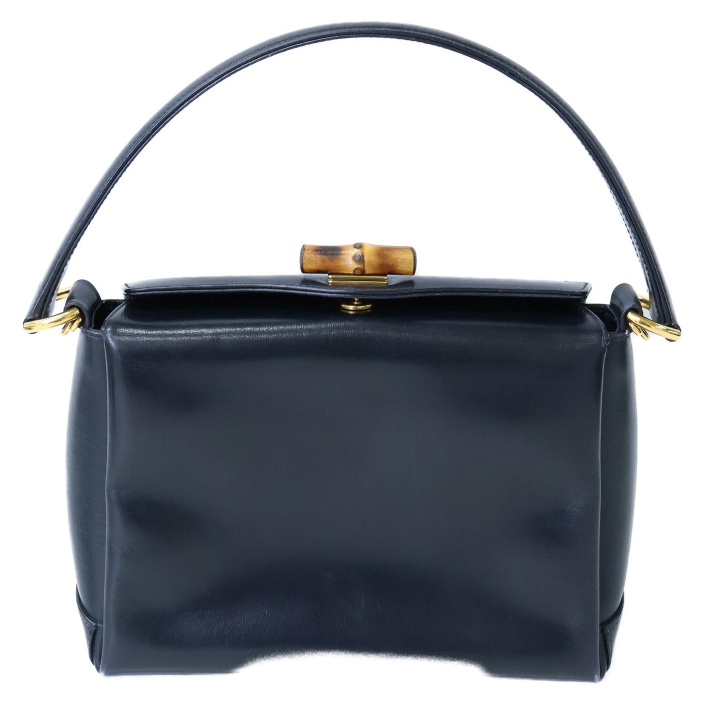 Gucci Bamboo Turn Lock 2Way Shoulder Bag Leather