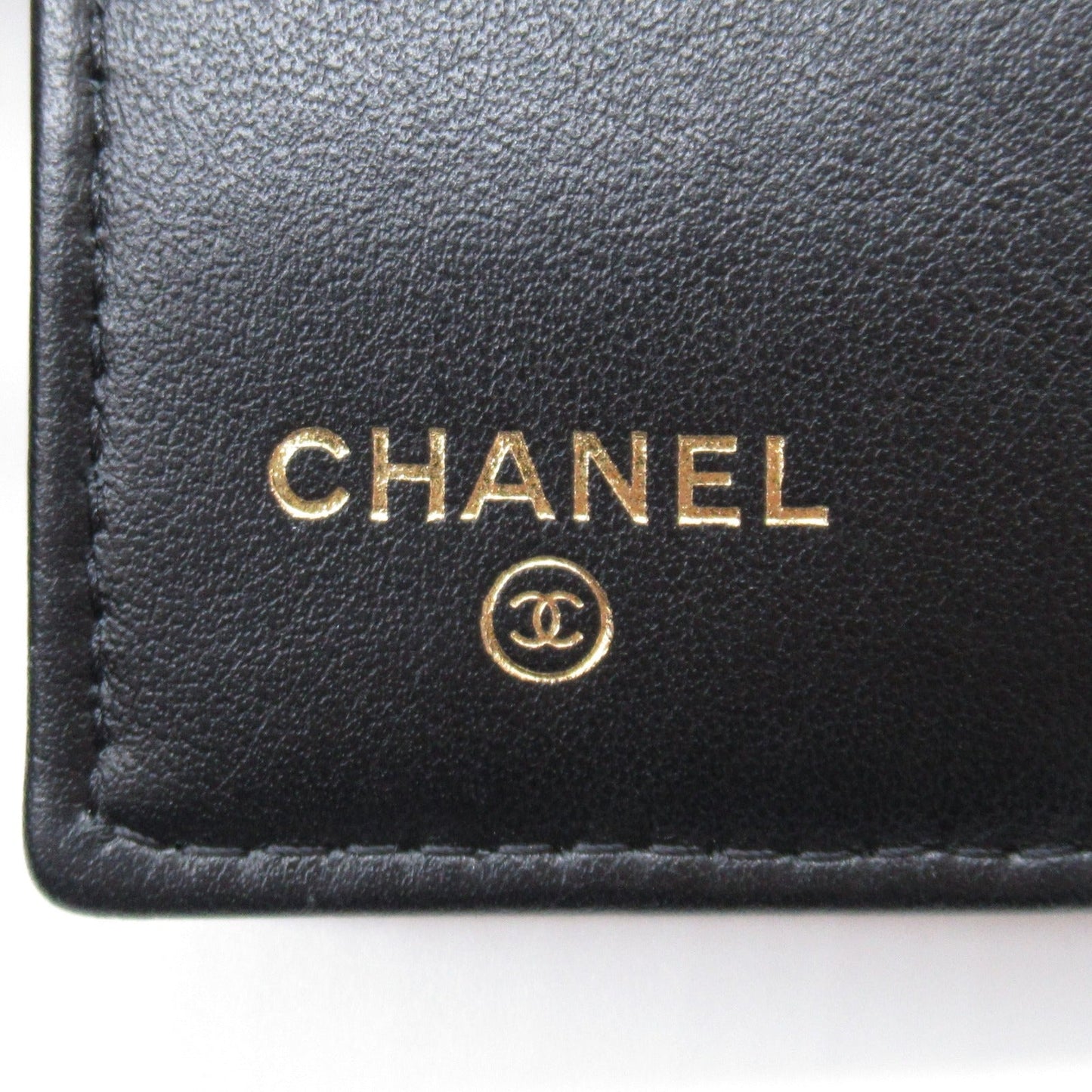 Chanel Three Fold Wallet Three Folded Wallet Caviar S Beige Black
