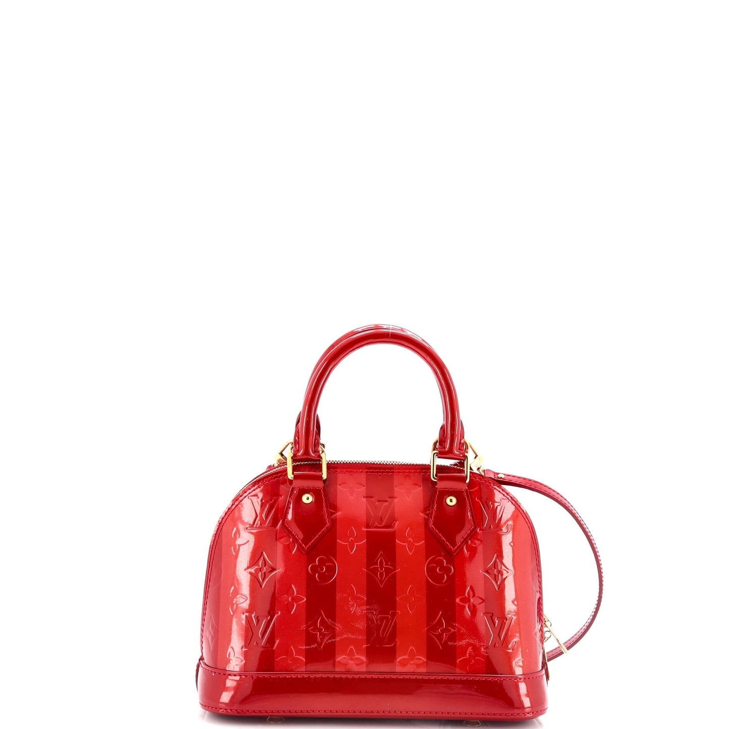 Louis Vuitton Alma Handbag Limited Edition Vernis Rayures Bb Monogram Shoulder Bag